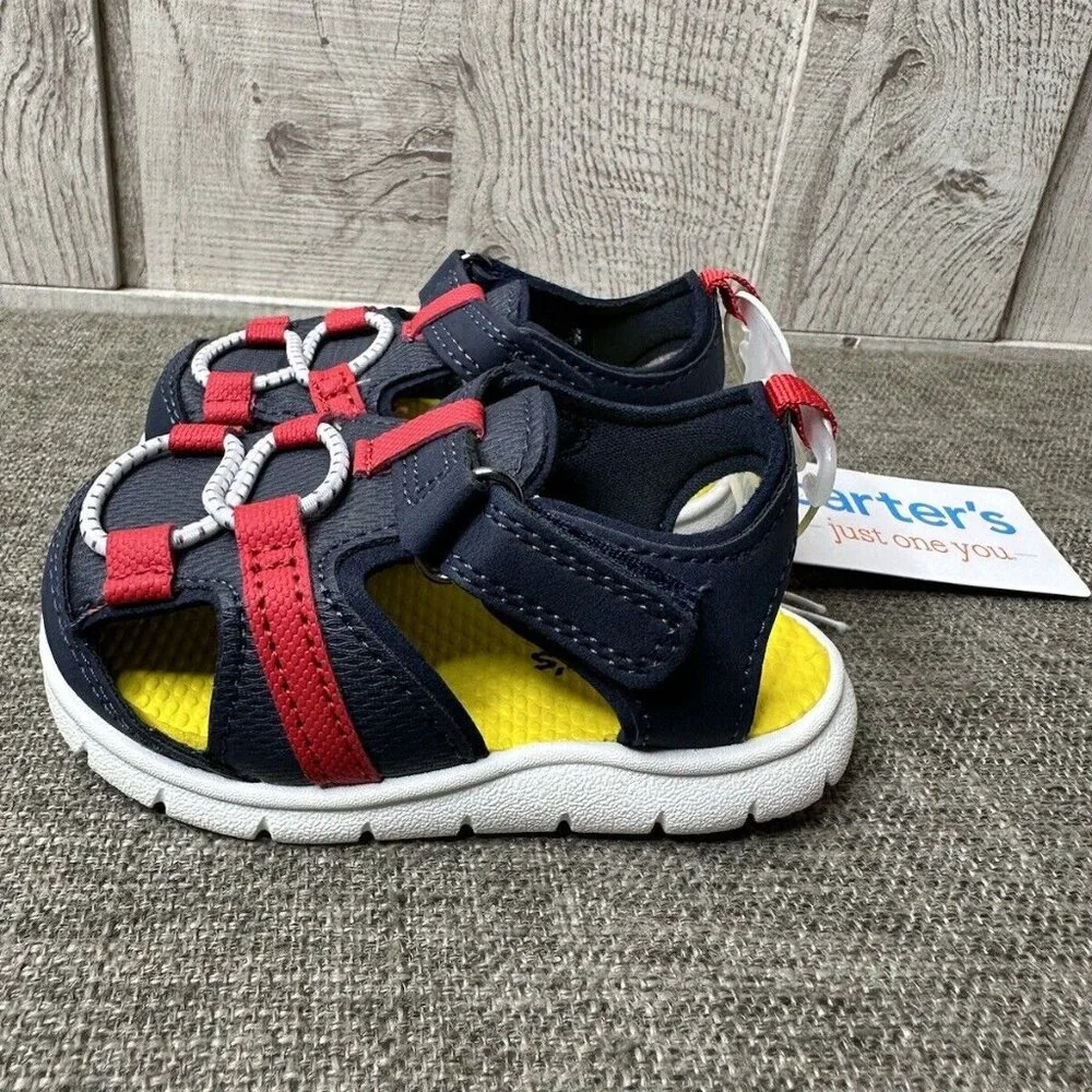 Carters Just One You Navy Red Royal Baby First Walker Shoes Sandals Size 4